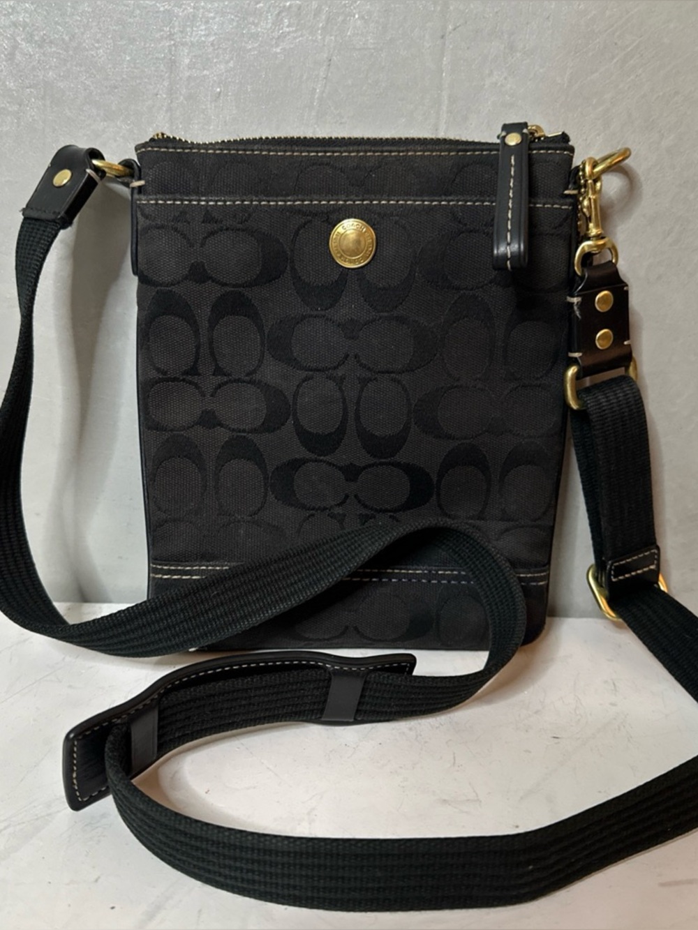 COACH LOGO 10250 CROSSBODY BLACK BAG